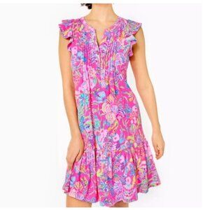 NWT Lilly Pulitzer Golda Flutter Sleeve Dress M